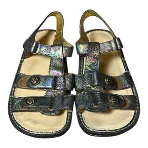 Alegria Kleo Abalone Rose Leather Metallic Sandals Women 11 Shoes Slip Resistant